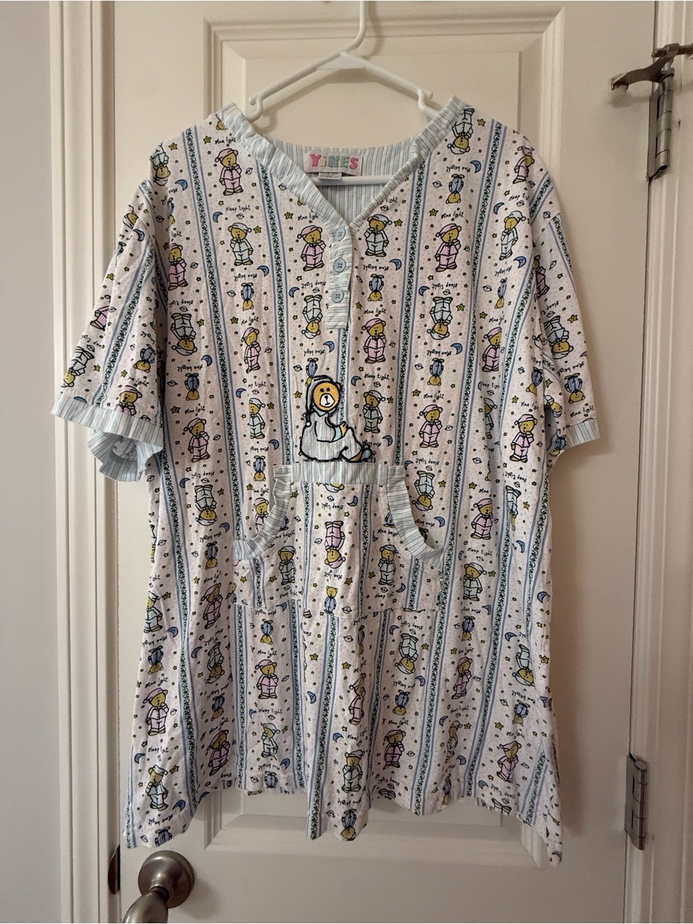 Vintage Pair of 2 1990s YIKES Sleep Shirt Teddy Bear Print Plus Size 3X